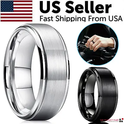 Tungsten Carbide Wedding Band Ring Brushed Silver Mens Jewelry Size 5-17 + Half • $6.99