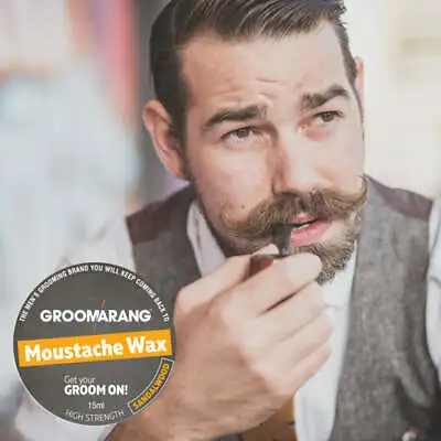 £6.99 • Buy MOUSTACHE WAX | Groomarang Quality Sandalwood Moustache Wax Smooth Taming Stylin