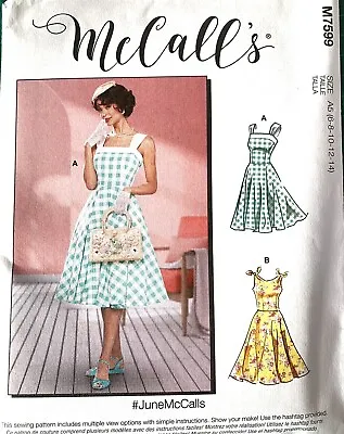 Dress SEWING PATTERN M7599 6-22 Retro Vintage Fifties 1950s Style With Petticoat • £7.50