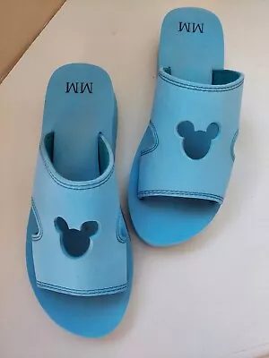 Vintage Mickey Mouse Beach Sandal Slides Size Mm Blue • $14.95