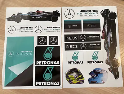 Mercedes F1 Petronas AMG Hamilton Formula 1 Motorsport A4 Sticker Sheet NEW 2024 • £4.50