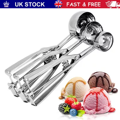 Ice Cream Scoop Scooper Mash Potato Cookie Dough Stainless Steel Spoons 4/5/6cm • £6.78