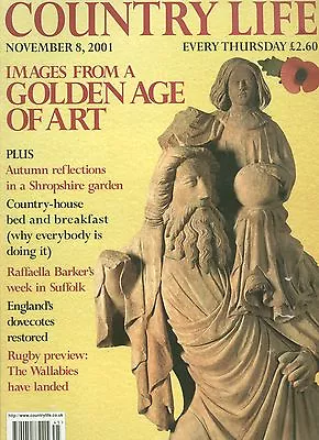 Country Life Nov 2001 HODNET HALL GARDENS DOVECOTE MEDIEVAL SCULPTURE QUILTERS • £2.99