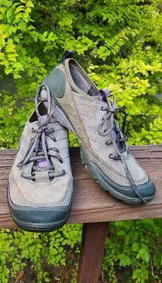 Merrell Womens Mimosa J68170 Beige Suede Lace Up Hiking Sneaker Trail Shoes Sz 7 • $24.99