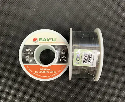 Baku Advanced Lead Free Soldering Wire Tin(Sn) Silver(Ag) Copper 0.5mm 100g • £8.99