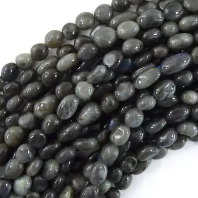 8mm - 10mm Natural Gray Labradorite Pebble Nugget Beads 15.5  Strand • $5.99