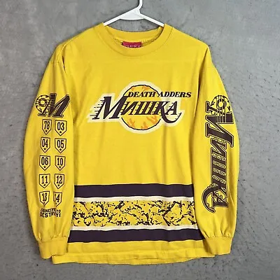Vintage Y2K Mishka Death Adders Lakers T Shirt Adult Medium Yellow Mens • $34.99