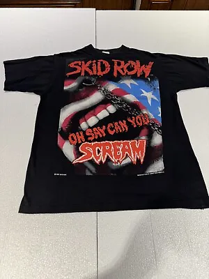 Vintage Official Skid Row 1990 “Oh Say”Concert  Original Tour T Shirt Large • $125