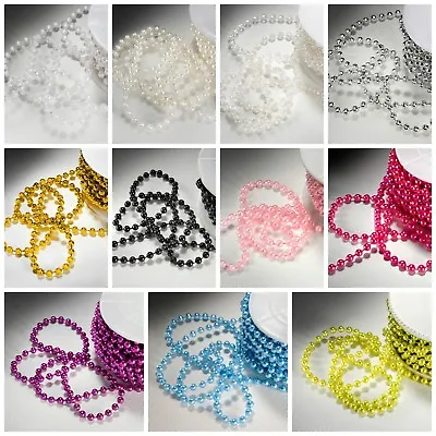 5mm Pearl Beads On String Sewing Cake Trim Wedding Bridal Craft Trimming • £3.63