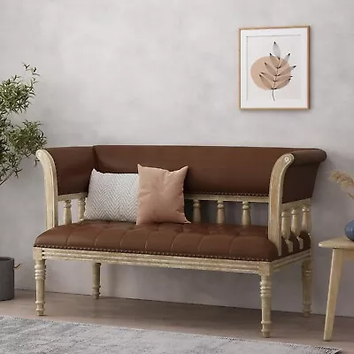 Niemi French Country Tufted Wood Loveseat • $289.22