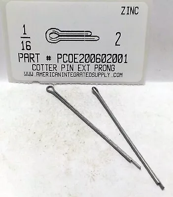 1/16x2  Cotter Pin Extended Prong Steel Zinc Plated (40) • $9.75