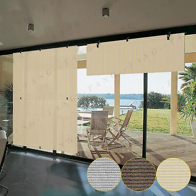 Roller Shade Roll Up Shade Patio Porch Gazebo Pergola Foldable Sun Shade Curtain • $46.63