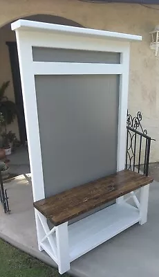$250 • Buy New Farmhouse Hall Tree Coat Rack Wood  Entry Storage Bench MADE TO ORDER
