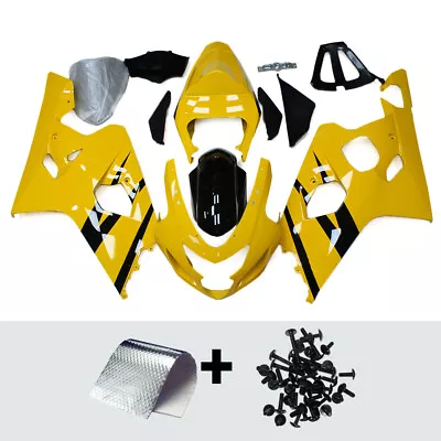 ABS Fairing For Suzuki GSXR600 GSX-R750 2004 2005 K4 Yellow Moto Motor Body Kit • $409.95