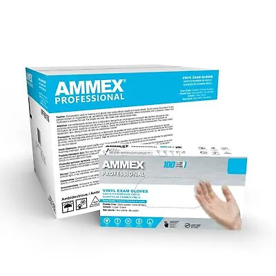 AMMEX Clear Vinyl Disposable Exam Gloves 3 Mil Latex-Free & Food-Safe • $54.49