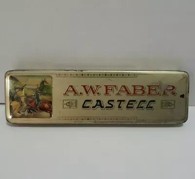 Vintage - A W FABER CASTELL - Drawing Pencil Box Tin - Made In Germany • $18