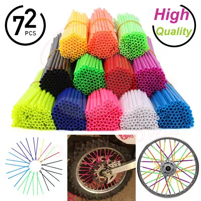 72Pcs Motorcycle Dirt Bike Spoke Skins Covers Wraps Wheel Rim Guard Protector • $8.41