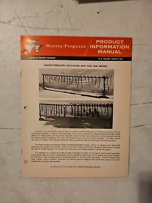 Vintage 1963 MASSEY FERGUSON Cultivator & Tool Bar Product Information Manual  • $8.05
