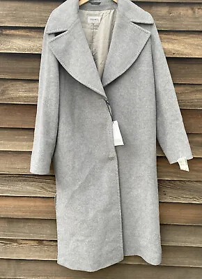 Cinzia Rocca Trench Coat Size 14 NWT $1100 Gray Wool/Cashmere • $395