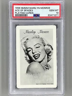 1956 NMMM Marilyn Monroe Playing Card PSA 10 Ace Of Spades Pop 4 Pop Culture • $5.50