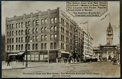 Oxford Hotel Horse Drawn Mizpah Arch Union Station Denver CO. Pre-1915.  • $4.88