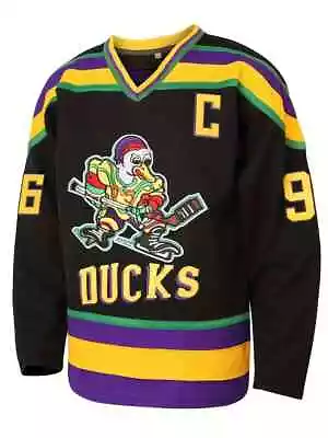 Ice Hockey Jersey Men's Mighty Ducks Charlie Conway #96 Retro Long Sleeve V-Neck • $49.99