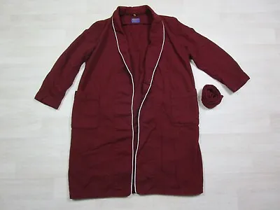 Vintage Pendelton 100% Pure Virgin Wool Robe W/Belt Adult (L) Solid Maroon • $19.98