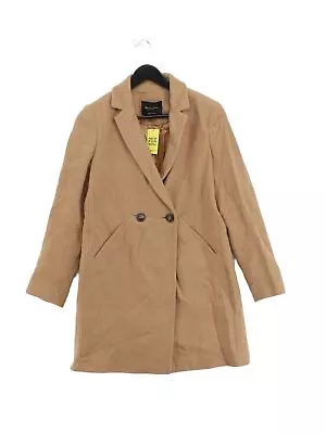 Massimo Dutti Women's Coat UK 10 Tan 100% Polyamide Overcoat • £84