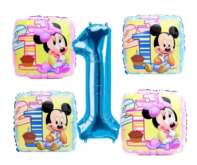 Baby Mickey Minnie Mouse Disney 1st 2nd Birthday Foil Balloons Boys Girls Party • £5.60