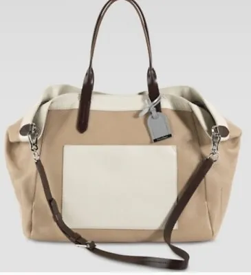 Cole Haan Crosby Shopper Tote Bag Purse Tan Color Block Leather • $32