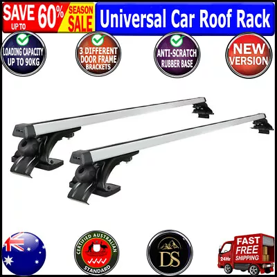 Universal Car Roof Rack 1450mm Cross Bars Aluminium Silver Adjustable Brackets C • $75.54