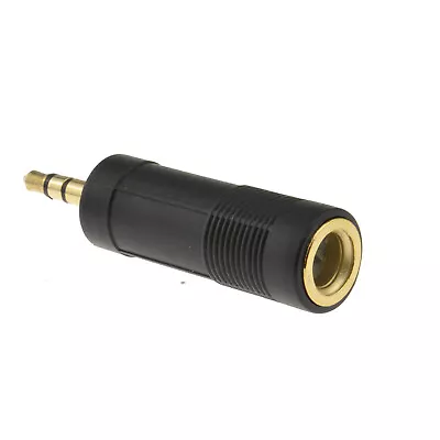 6.35mm Stereo Jack Socket To 3.5mm Stereo Jack Plug Gold Adapter • £2.59