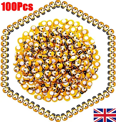 100PCS Self Adhesive Bees Ladybirds Wooden Embellishments Craft Card Wood Topper • £3.83