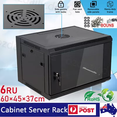 6RU 6U 19 Inch 450mm Deep Wall Mount Cabinet Server Rack Data Network Comms AU • $126.55