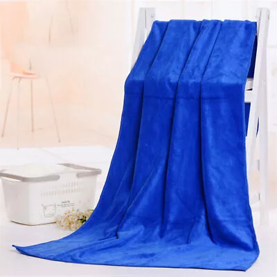 2PCS Large Microfibre Lightweight Beach Towel Quick Dry Travel Towel Bath Sheets • £6.89