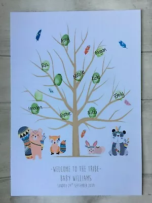 £2.95 • Buy Personalised A4 Baby Shower, Christening, Finger Print Guest Book Print Unisex