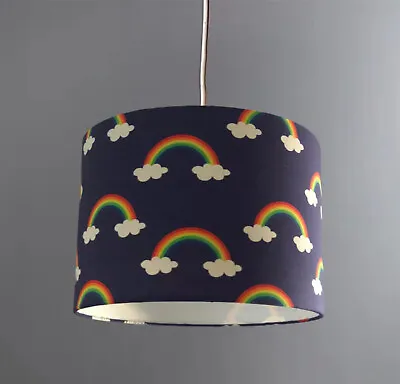 New HQ Stunning Kids Room Rainbow Print Lamp Shade Pendant HQ On Purple Fabric • £17.99