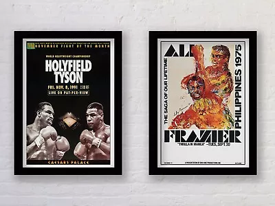 Set Of Two Classic Boxing Art Poster Prints. Available Framed. Ali Tyson • £19.99