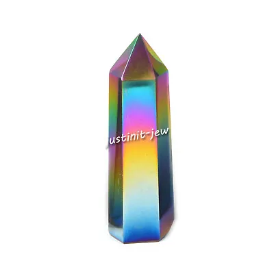 Gemstone Crystal Hexagonal Pointed Chakra Prism Tower Wand Stone Home Decor • £8.68