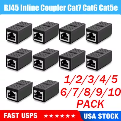 1~10PACK RJ45 Inline Coupler Cat7 Cat6 Cat5e Ethernet LAN Network Cable Adapter • $8.59