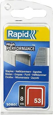 £6 • Buy Rapid High Performance Staples, No.53, 8 Mm ,1080pc. VAT Receipt Supplied.
