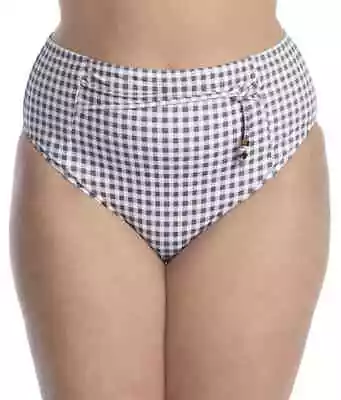 Elomi GREY MARL Checkmate Full Bikini Brief Swim Bottom US 14 • $18.88