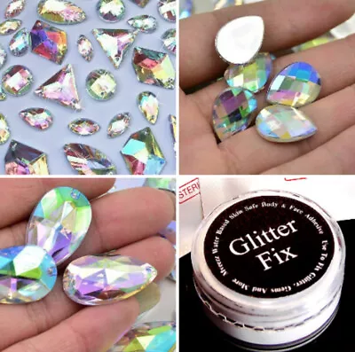 £4.99 • Buy Face Body Rhinestone Gem Diamante Festival Art Craft Kit Jewel Faceted Sparkly