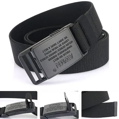 Black 1.5INCH Mens Stretch Belt Quick Release Magnetic Buckle Sport Golf Belts • $15.99