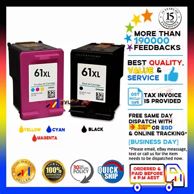 2x NoN-OEM Ink Cartridge 61XL For HP 4500 4630 2620 4504 Deskjet 1510 2510 2540 • $46