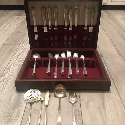 Vintage Nobility Plate  Silverware 61 Piece Set W Case • $40