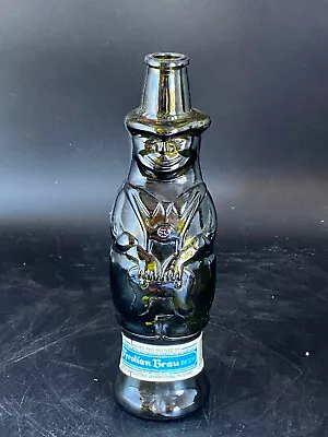 Vintage German TYROLIAN BRAU BEER Olive Green FIGURAL German Man BOTTLE • $13.01