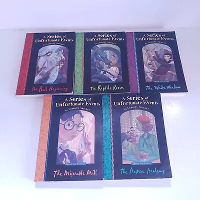 A Series Of Unfortunate Events Books 1-5 Paperback By Lemony Snicket • £7.03