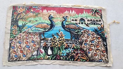 $85 • Buy LGE Vintage Collection D'Art PEACOCKS Needlepoint Canvas Partly Complete Greece