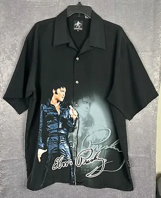 Mens Elvis Presley Short Sleeve Button Down Shirt By Dragonfly Clothing Size XL • $99